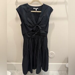 Derek Lam Chic Black Knot-Front Mini Dress